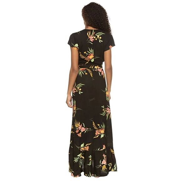 XIX PALMS Kaanapali Wrap Maxi Dress Black Size XS - Picture 2 of 12